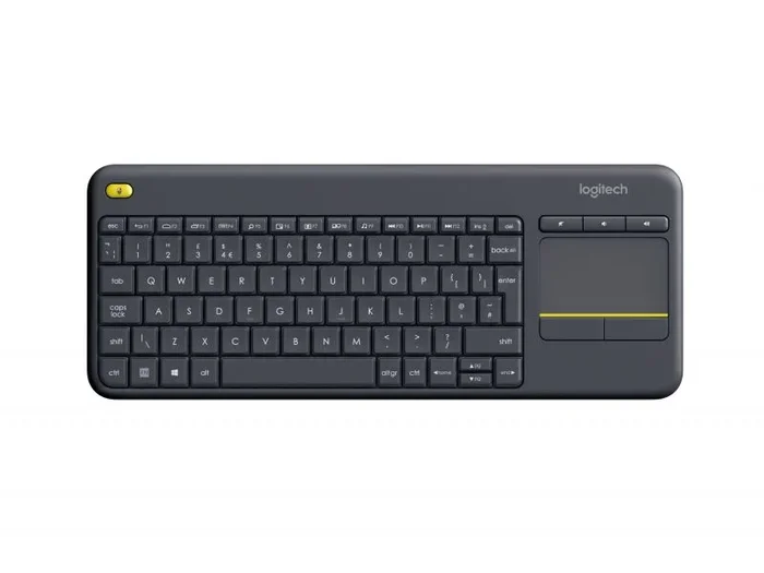 Logitech K400 Teclado Táctil Inalámbrico Plus para TV con un Control Multimedia y Panel Táctil, Disposición AZERTY Belga – Negro