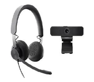 Logitech WIRED VIDEO COLLABORATION KIT, Pack de Auricular con cable Logitech Zone y cámara Logitech C925e, audio/vídeo profesional para la videocolaboración en el puesto de (tele)trabajo, Grafito