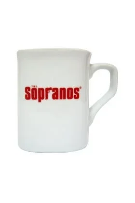 Logo clasico taza ceramica blanca los soprano