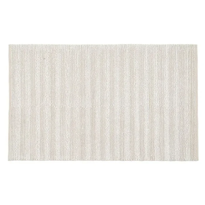 LOLAhome Alfombra Crochet Beige de Lana y algodón de 160×230 cm
