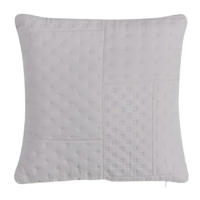 LOLAhome Cojín geométrico Taupe de Tela de Microfibra de 40×40 cm
