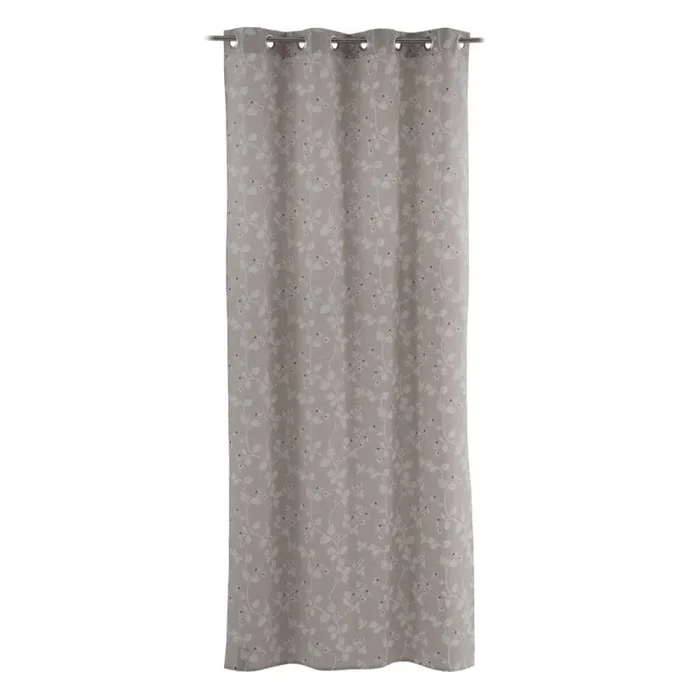 LOLAhome Cortina Gris Flores 140 x 260 cm