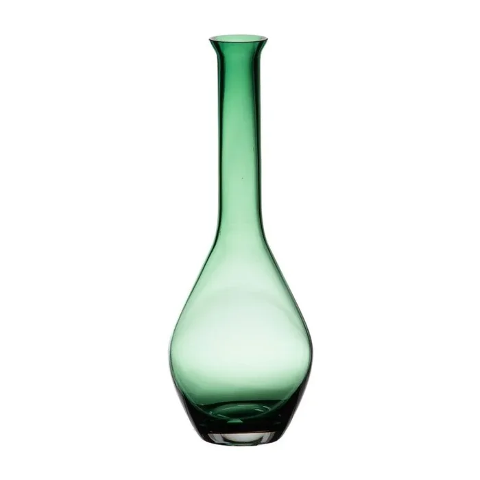 LOLAhome Florero Tintado de Cristal Verde de Ø 10×27 cm