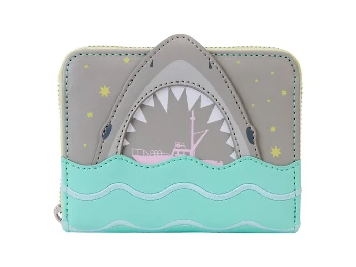 Loungefly Cartera con cremallera Jaws Glow, Varios colores, Talla única, Cartera