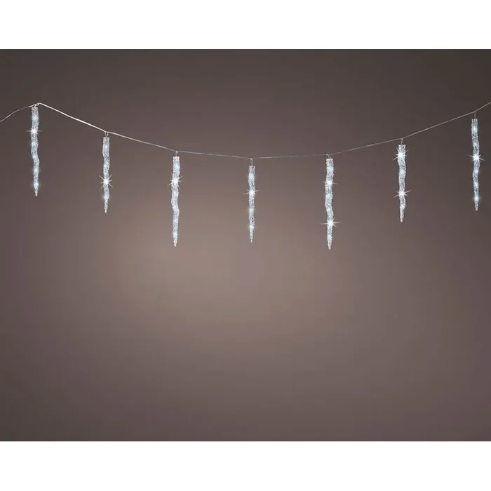 Luces de carámbano conectables exterior parpadeantes luz fria 60 led 3,6 m