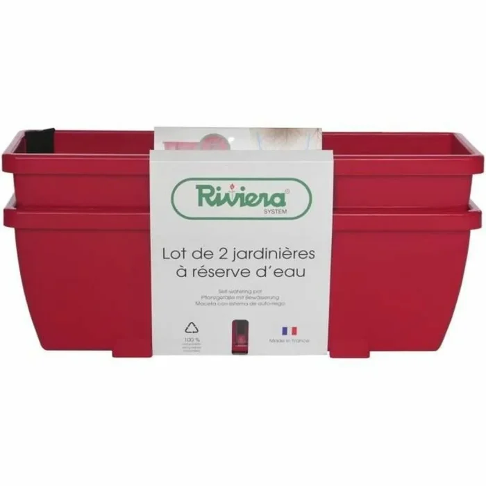Maceta riss riv1687434768649 rojo plástico rectangular (2 unidades)