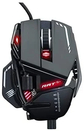 Mad Catz MR05DCINBL000-0 R.A.T. 8+ – Ratón (mano derecha, Óptico, USB, 16000 DPI, 16000 pps, Negro), rojo
