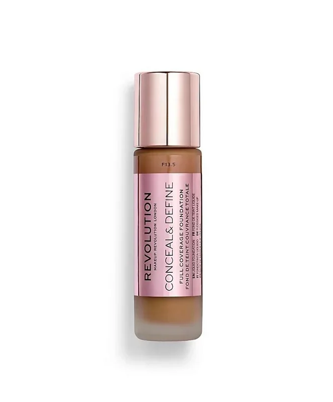 Makeup revolution, conceal & define, oil free, cream foundation, f 13.5, 23 ml