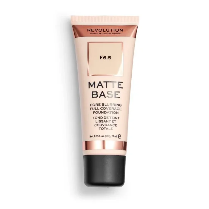 Makeup revolution, revolution, vegan, matte finish, liquid foundation, f 6.5, 28 ml