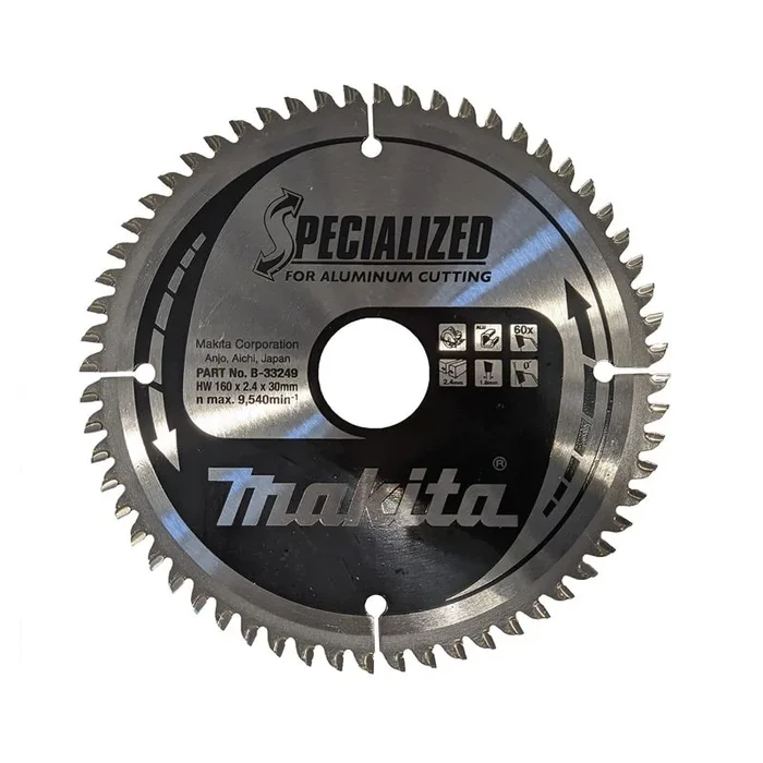 Makita B-33249 Hoja de sierra circular Specialized TCT 160x30mm 60T Aluminio