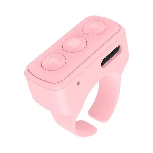 Mando a Distancia Bluetooth 3 Teclas con Anillo para Pasar Páginas (Rosa)