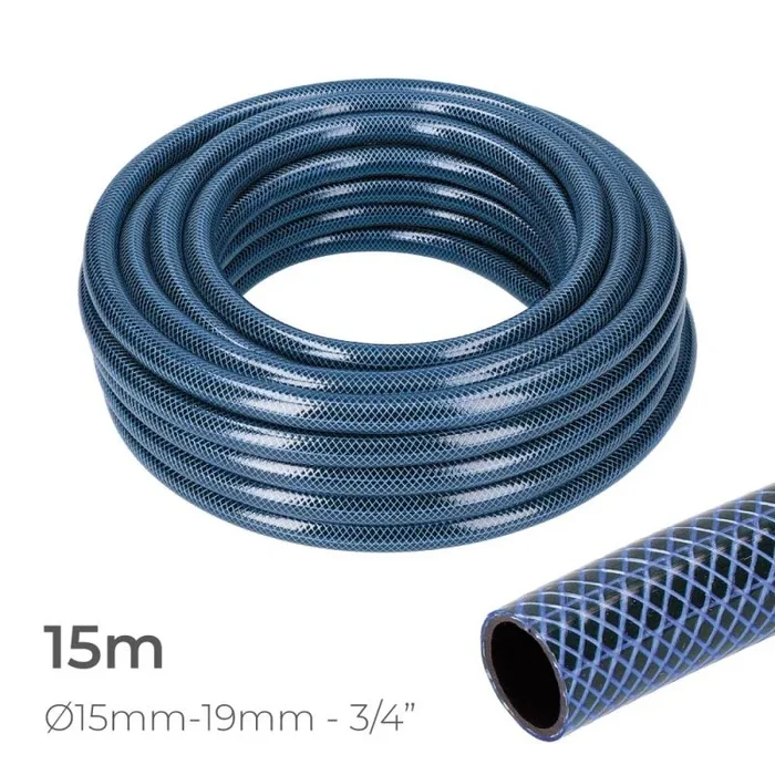 MANGUERA DE JARDIN BLUE INTERIOR Ø19mm. EXTERIOR Ø25mm (3/4″) ROLLO 15m EDM