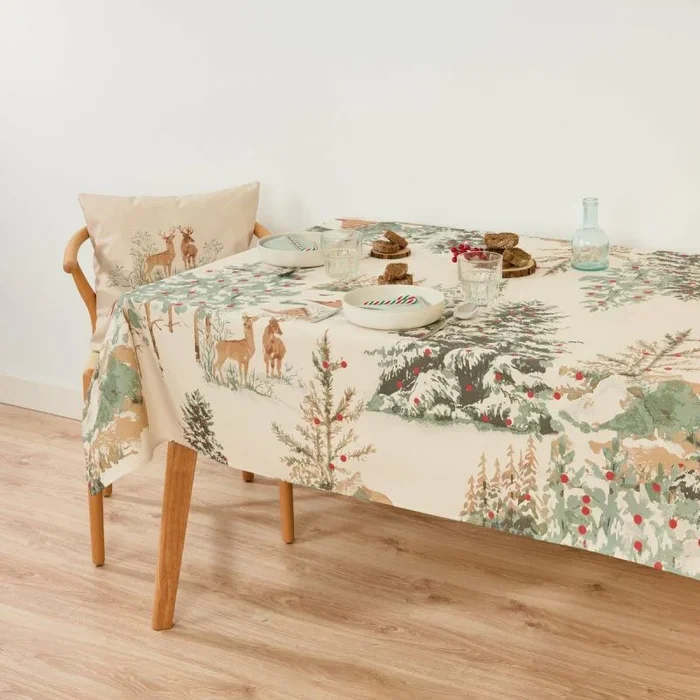 Mantel antimanchas belum christmas deer multicolor 155 x 155 cm
