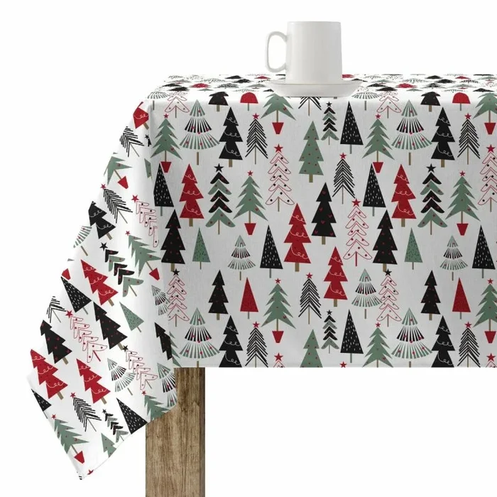 Mantel resinado antimanchas belum laponia blanco negro rojo verde 300 x 150 cm