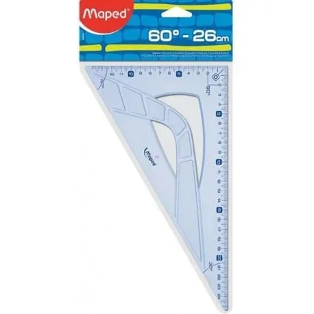 Maped cartabón geometric 60º lado mayor de 26 cm en bolsa -20u-