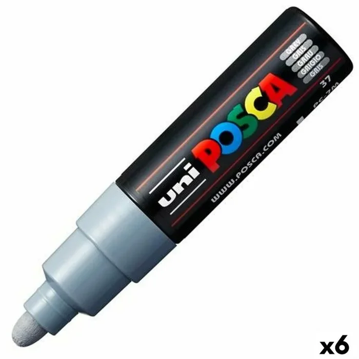 Marcador posca pc-7m gris (6 unidades)