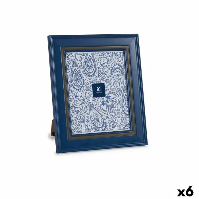 Marco de fotos cristal azul plástico (6 unidades) (2 x 33 x 28 cm)