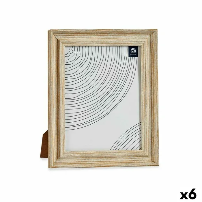 Marco de fotos cristal dorado madera marrón plástico (26 x 2 x 31 cm) (6 unidades)