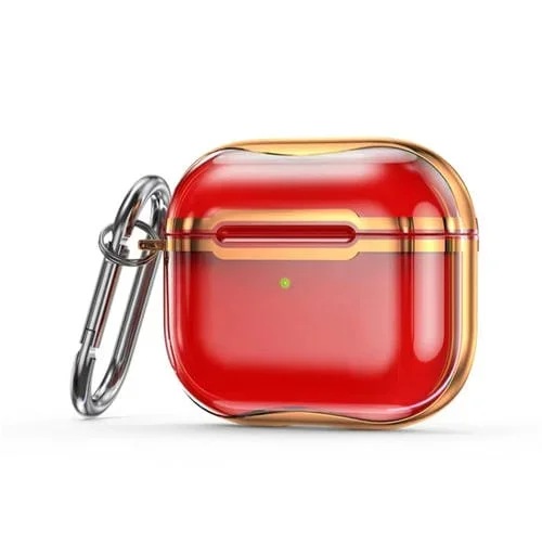 Marco de Galvanoplastia + Funda Protectora TPU con Gancho para Aeroplases 3 (Rojo Transparente + Oro)