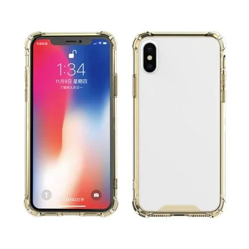 Marco de TPU para iPhone Xs Max a Prueba de Golpes con Estuche Acrílico (Oro)