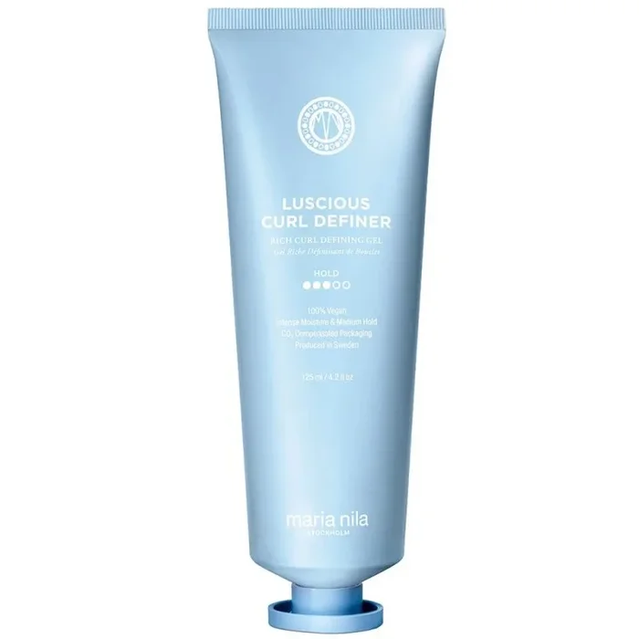 Maria Nila Coils & Curls, gel de peinado, Luscious Curl Definer 125 ml, fijación media, para cabello rizado y ondulado, manteca de karité para cabello suave y sin encrespamiento, 100% vegano