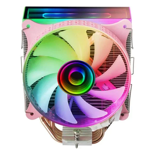 Mars Gaming MCPU-VR Rosa Disipador CPU Doble Espejo Infinito ARGB 4 Heatpipes HCT TDP 180W Ventilador Ultra-silencioso PWM 12cm