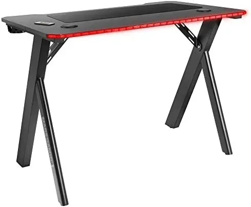 Mars Gaming MGD100RGB Mesa Gaming RGB Alfombrilla XXL Soporte Cascos + Botella 100x60cm Negro