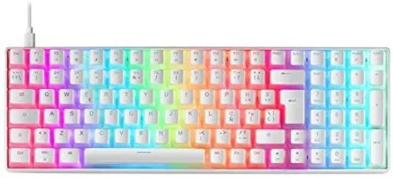 Mars Gaming MKULTRA Teclado Mecánico Blanco RGB Compacto 96% Switch Outemu SQ Azul Español