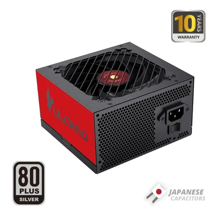 Mars Gaming MPVU750SI, Fuente Alimentación ATX 750W, 10 Años Seguridad, 80 Plus Silver, +87% Eficiencia, Tecnologías AI2-RPM, DC-DC y SMD, PFC-Activo, Condensadores Japoneses Toshin Kyogo 105º, Rojo