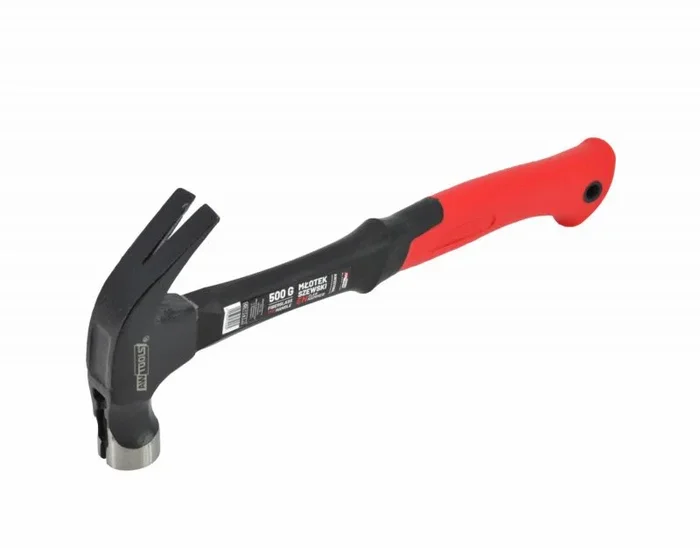 Martillo zapatero Awtools 500g Black Line con mango de fibra y punta magnética, ideal para trabajos en cuero, cabezal de acero duradero, diseño ergonómico profesional