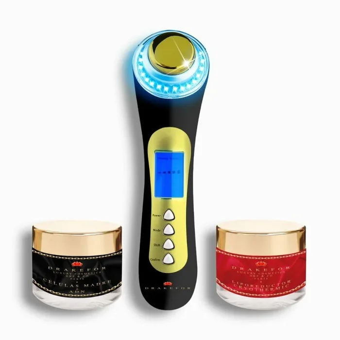 Masajeador rejuvenecedor facial de alta frecuencia drakefor m015 negro 3 piezas