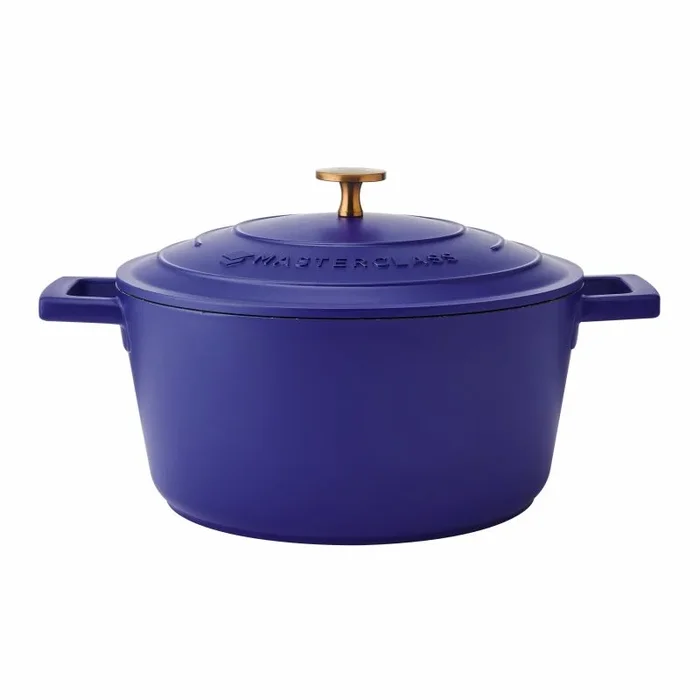 MasterClass Cacerola eléctrica de aluminio fundido azul, 24 cm, 4 litros, en caja de regalo
