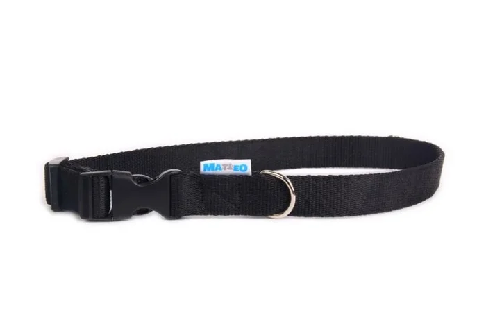 Matteo collar plastic buckle black 34-60 cm – collar de perro