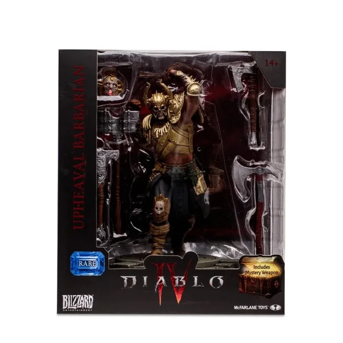 McFarlane Diablo IV Collection, Escultura Rare Barbaro, Figura del Videojuego decorativa 15cm con accesorios y un arma de juguete secreta, para fans coleccionistas, 14 años, Bizak (64386736)