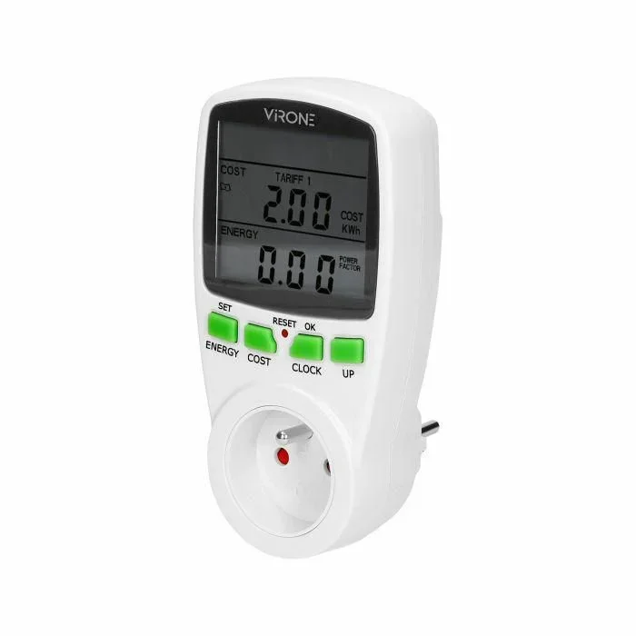 Medidor de energía Orno, modelo Watomierz dwutaryfowy, medidor de consumo eléctrico, pantalla LCD, medición precisa, diseño funcional, ideal para hogares y oficinas.