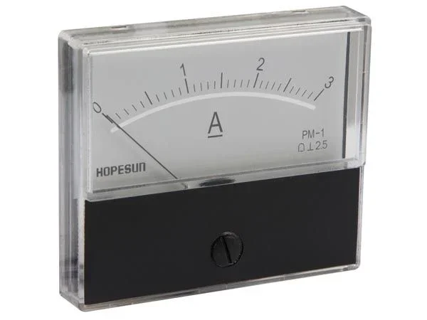 Medidor de panel analógico de corriente 3a dc / 70 x 60mm
