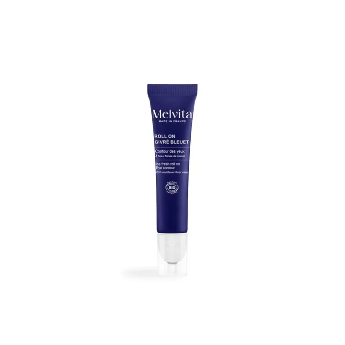 Melvita – Roll-On Helado Contorno de Ojos de Aciano – Cuidado Calmante, Reduce Ojeras y Bolsas – Aplicador de Bola, Mirada Radiante – 15 ml