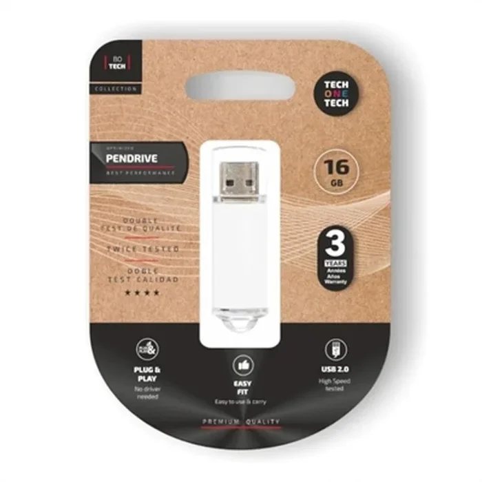 Memoria usb tech one tech basic blanco 16 gb