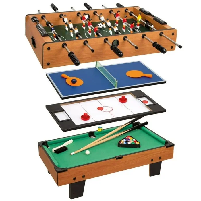 Mesa multijuegos CB Games 4 en 1 34 Accesorios +6A marrón 28,5x89x42,5 cm