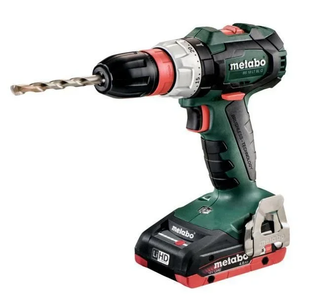 METABO 602334800 – Taladro atornillador sin escobillas a bateria 18V / 2x LiHD 4,0 Ah Li-Ion BS 18 LT BL Q con maletín