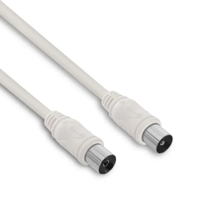 Metronic coaxial tv cable ø 9.52mm male/ female 2m white 338003