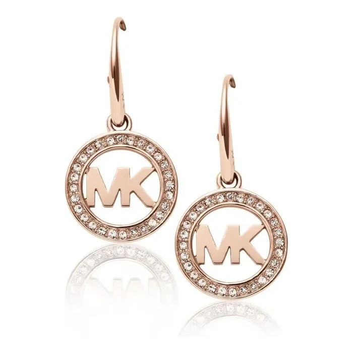 MICHAEL KORS Pendientes de mujer de acero inoxidable parcialmente chapado en oro y cristal transparente – MKJ4796791