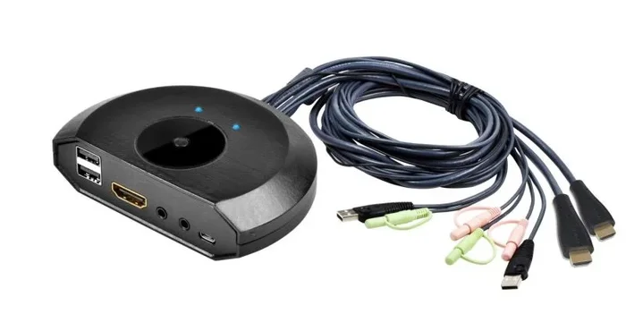 Microconnect MC-HDMI-USBKVM2 interruptor KVM Negro