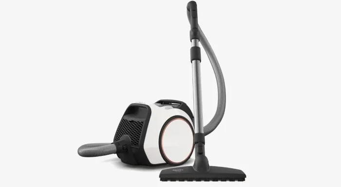 Miele Boost CX1 Hard Floor Parquet – Aspirador cilíndrico sin bolsa y con cable, potente, compacto y ágil con tecnología Vortex y filtro higiénico AirClean, blanco y rosa
