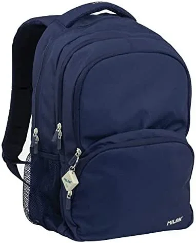 MILAN 624604SNCB Mochila Escolar 4 Cremalleras (25L) Serie 1918, Azul Marino, Multicolor, 52 x 34,5 x 23 cm