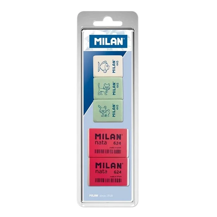 MILAN Gomas de Borrar, Blanco, 5