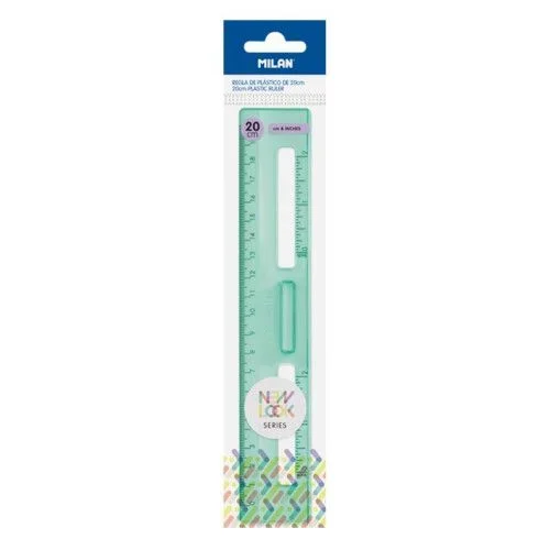 MILAN® Regla 20 cm transparente serie New Look, verde