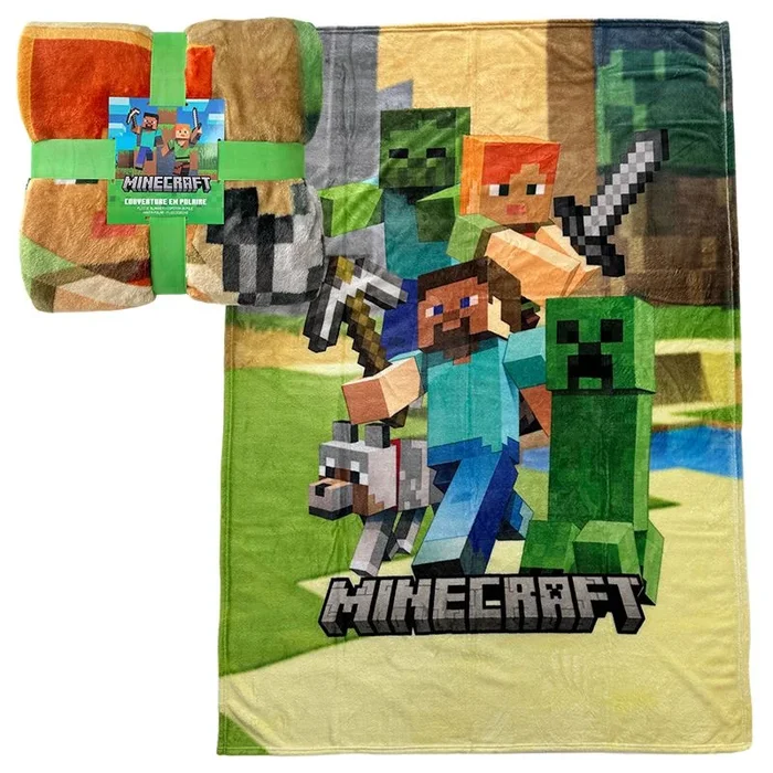Minecraft- manta lana coral ultrasuave 130×180 cm