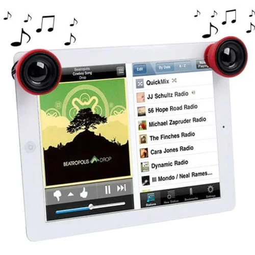 Mini Altavoz Móvil Estéreo 3,5 Mm Para Nuevo Ipad (Ipad 3) Ipad 2 Iphone 5 Iphone 4 Y 4S Tablet Pc Laptop (Rojo)