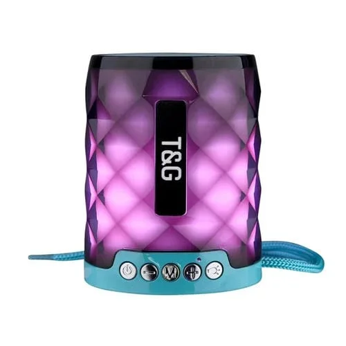 Mini Altavoz T&G Tg155 Bluetooth 4.2 Inalámbrico Portátil con Luces de Colores (Verde)